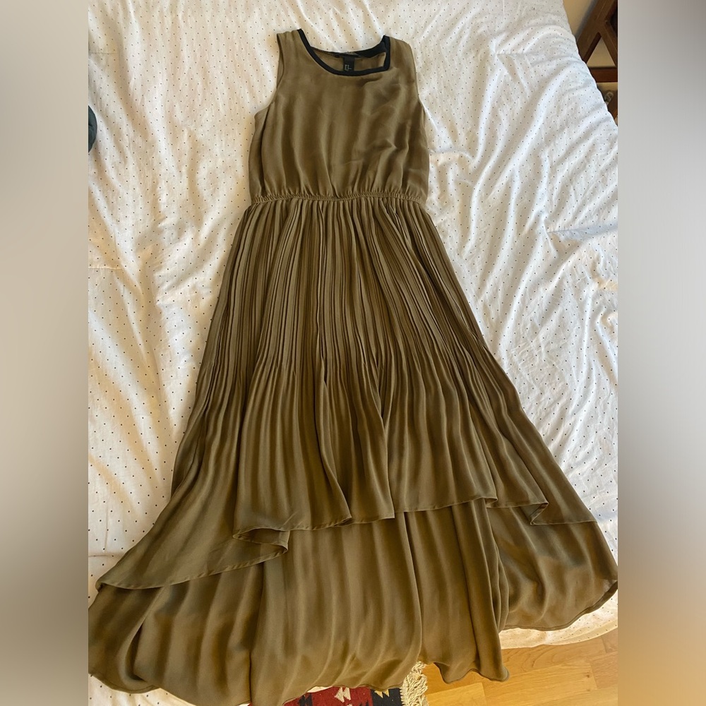 H&M High-Low Olive Green Dress